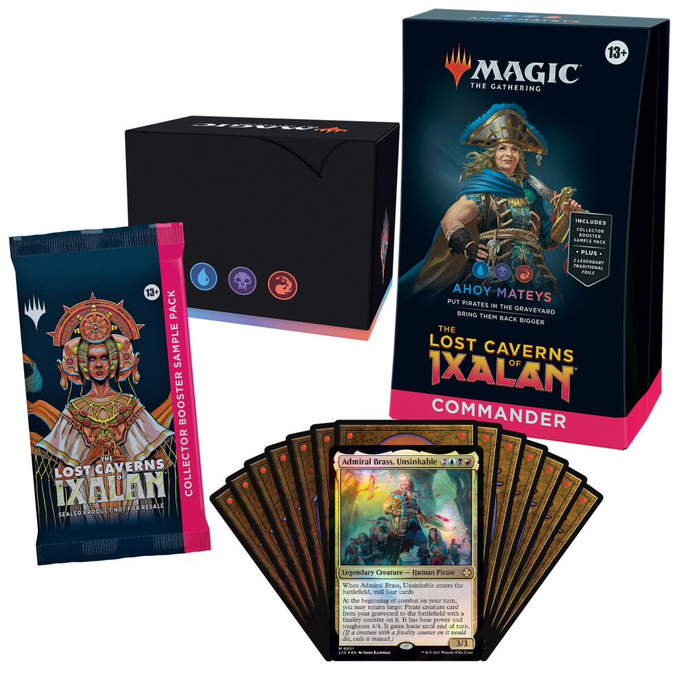 Magic: The Gathering The Lost Caverns of Ixalan Commander Deck - Ahoy Mateys (100-Card Deck  2-Card Collector Booster Sample Pack + Accessor