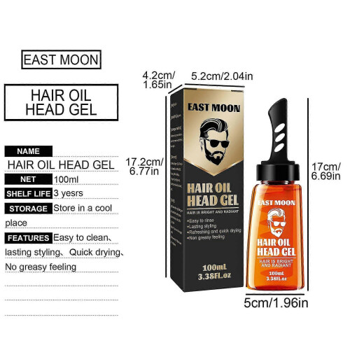 Hair Setting Gel with Dip Comb Men Care Styling Wax Solution 100ml 2