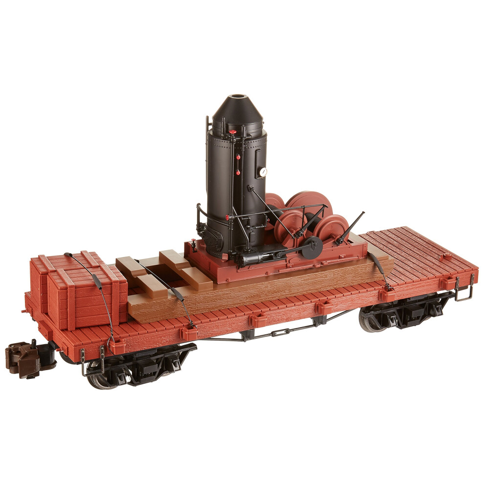 Bachmann Industries Log Skidder with Crate on 20' Log Car - Large ""G"" Rolling Stock (1:20 Scale)