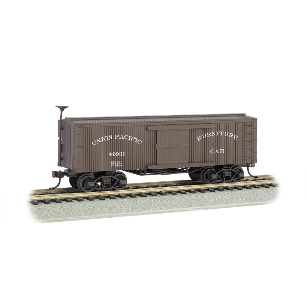 Bachmann Old-Time Box Car - Union Pacific - N Scale  Prototypical Brown