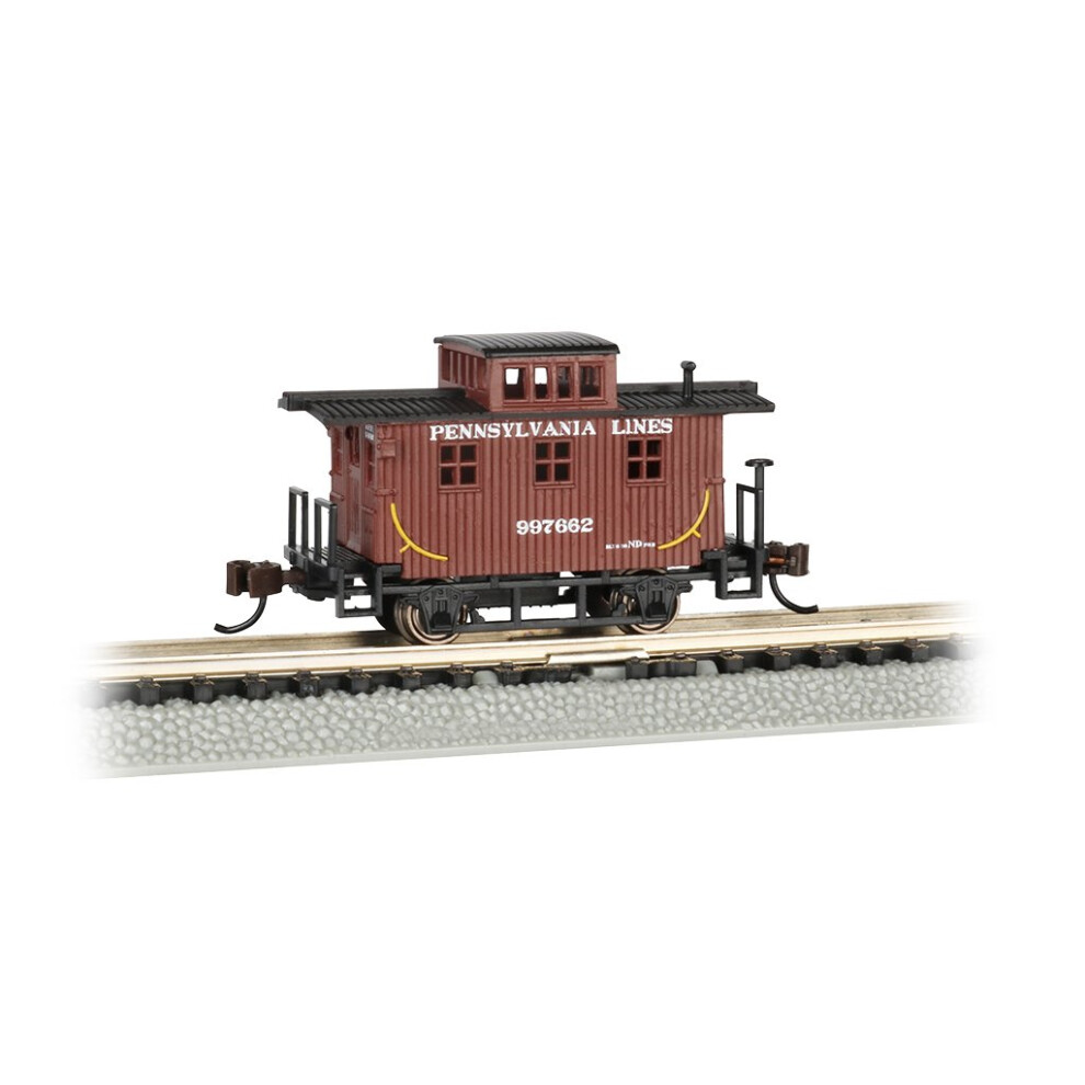 Bachmann Old-Time Caboose - Pennsylvania LINES - N Scale  Prototypical Brown