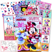 Disney Minnie Maus Malbuch und Sticker Set - Enthält 192-seitiges Malbuch, Sticker und 2-seitigen Türhänger