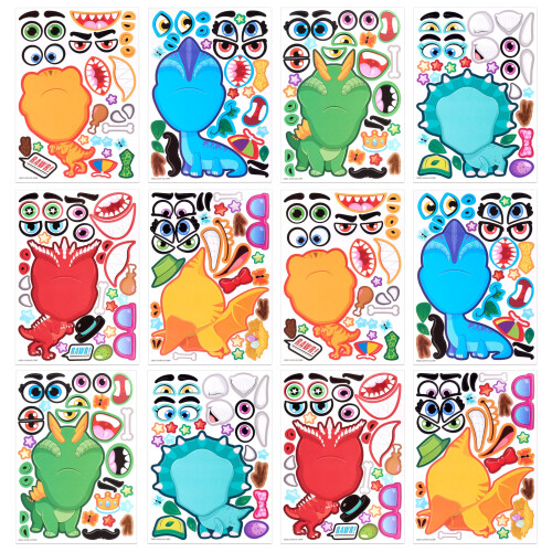JOYIN 24PCS 9"x6" Αυτοκόλλητα για να φτιάξεις πρόσωπα, Αυτοκόλλητα Δεινοσαύρων
