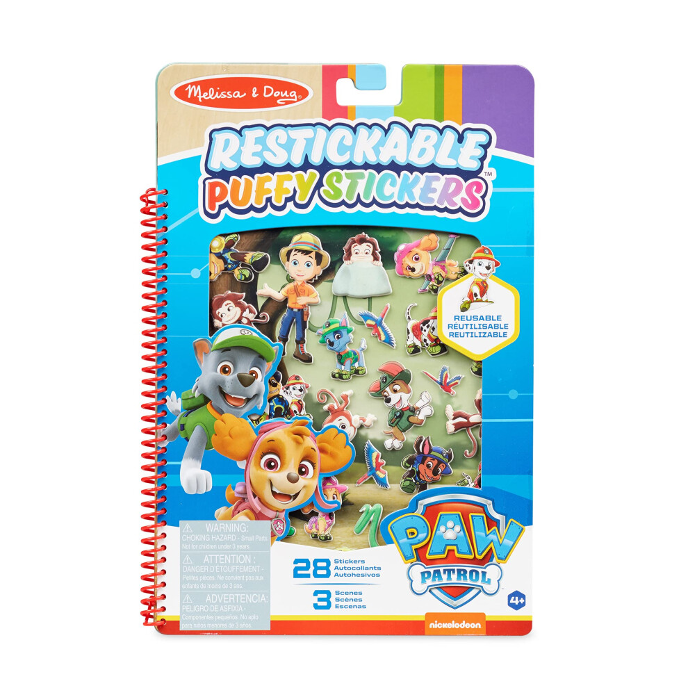 Melissa & Doug PAW Patrol Reusable Puffy Stickers Jungle | Activity Pad | Sticker Book | 3+ | Gift for Boy or Girl