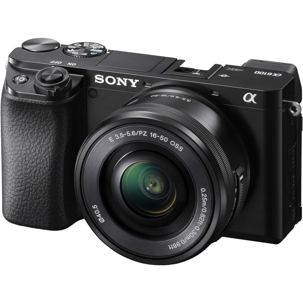 Sony Alpha A6100 Mirrorless Camera with 16-50mm Zoom Lens  Black (ILCE6100L/B)