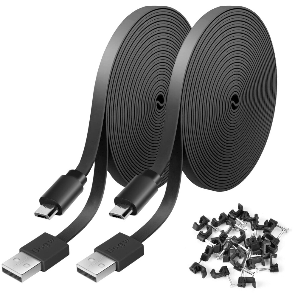 2 Pack 20Ft Power Extension Cable Compatible With Wyzecam Wyze Cam Pan Wyze Cam Og Nestcam Indoor Blink Amazon Cloud Camera Usb To Micro Usb 760385148949