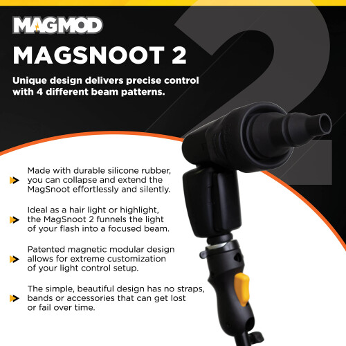 MagSnoot 2 Light Modifier by MagMod | Photography Lighting Flash Modifier | Magnetic Snoot Light Diffuser Attachment | New and Improved Feat 1