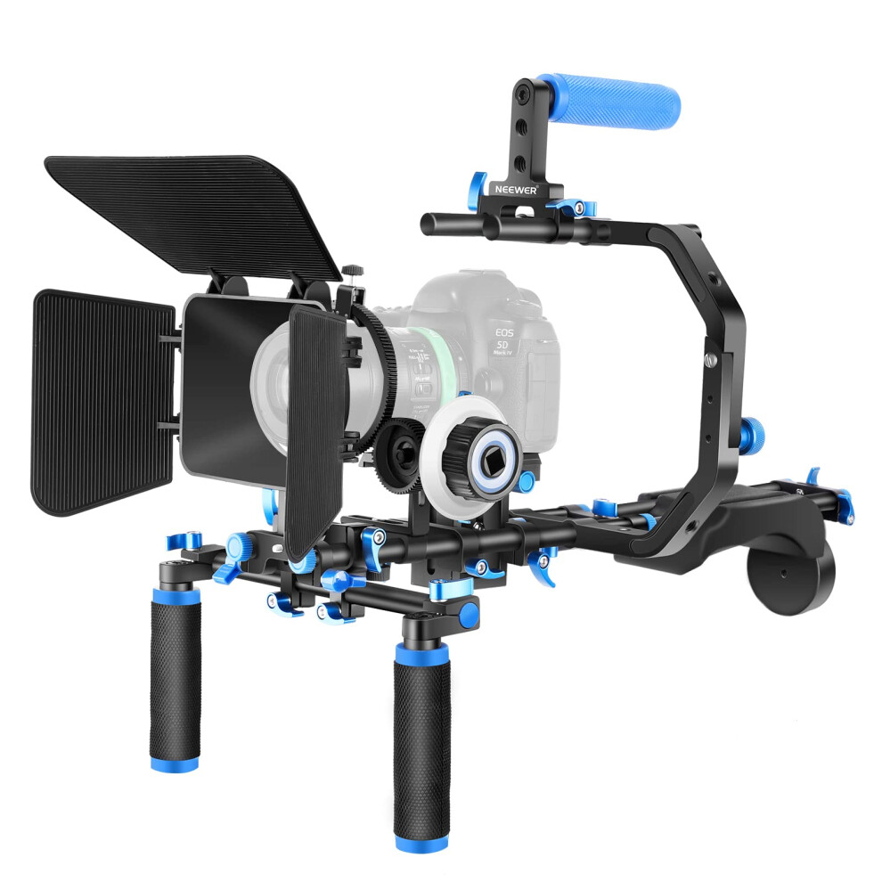 Neewer Shoulder Rig Kit for DSLR Cameras and Camcorders  Movie Video Film Making System with Matte Box  Follow Focus  C-Shaped Bracket  15mm