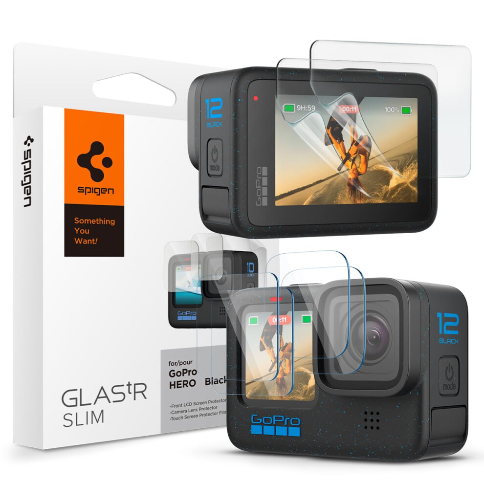 Spigen Tempered Glass Screen Protector designed for GoPro Hero 12 / GoPro Hero 11 / GoPro Hero 10 / GoPro Hero 9 - Multi Pack