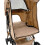 Haustierwagen mit Regenabdeckung – gewebtes Beige 8