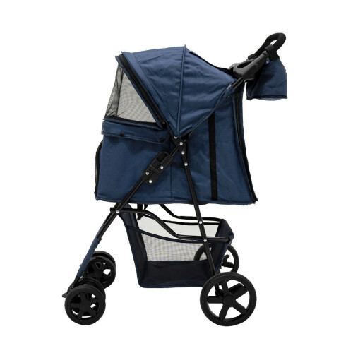 Poussette pour Animal de Compagnie & Sac Caddy – Bleu