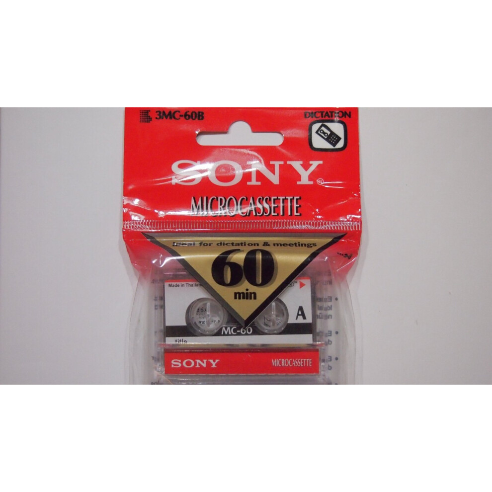 Sony 60 Minute Blank Microcassette Tapes MC-60  Set of 3