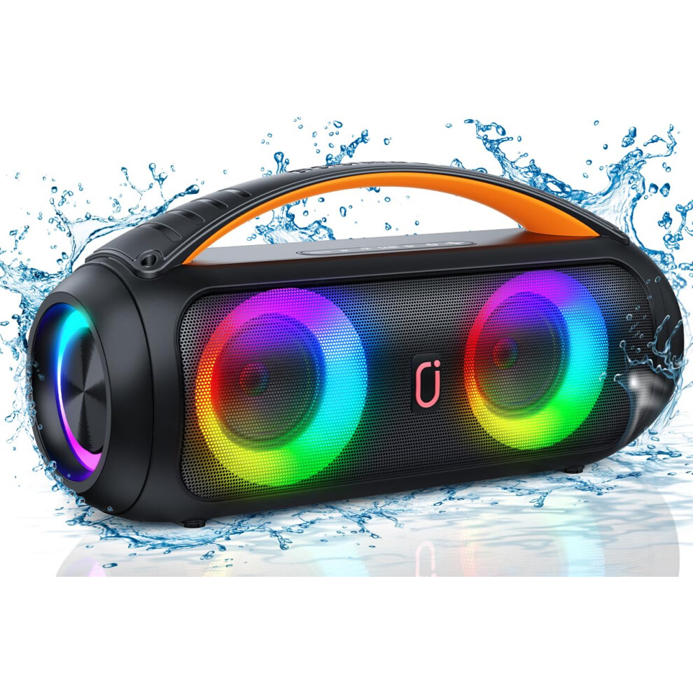 Portable Bluetooth Speaker  Loud Boombox Speaker with Subwoofer  Powerful Deep Bass Stereo Sound  IP65 Waterproof  Wireless Outdoor Speaker