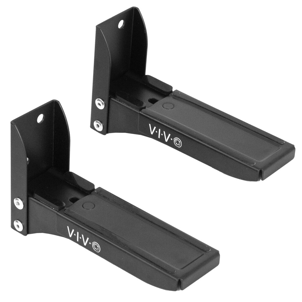 VIVO Steel Universal Dual Soundbar Wall Mount L Brackets  Adjustable Extending Speaker Arm Holders  Black  Mount-SPSB4