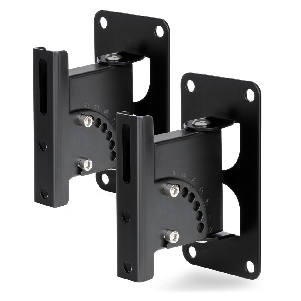 Sound Town 2-Pack Adjustable Wall Mount Speaker Brackets with 180-degree Swivel  98-degree Tilt Adjustment  Speaker Connectors (STWSD-U40-PA