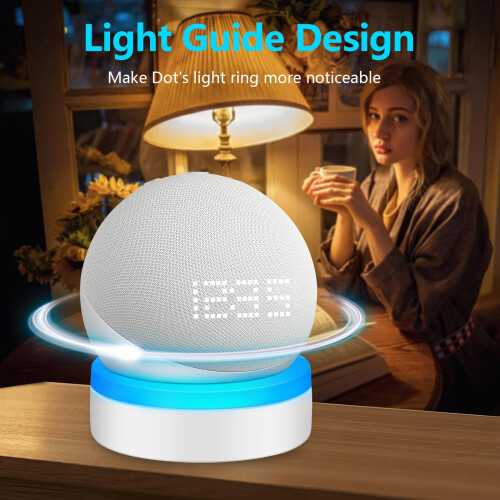 ZUOLACO Table Holder for Echo Dot 4th/5th Generation  Desktop Stand Mount for Echo Dot 4th/5th Gen  Base Bracket with Light Guide  Dot Acces 2