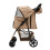 Haustierwagen mit Regenabdeckung und Fronttasche – gewebtes Beige 3