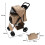 Haustierwagen mit Regenabdeckung und Fronttasche – gewebtes Beige 6