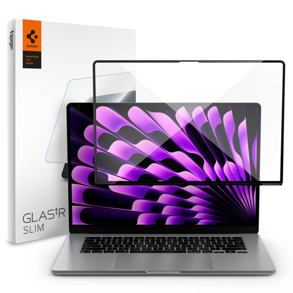 Spigen Tempered Glass Screen Protector [Glas.tR Slim] Designed for Macbook Air 15"" (M3 / M2) - 1 Pack