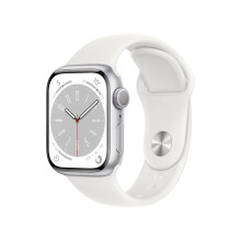 Apple Watch Series 8 [GPS  41mm] - Silver Aluminum Case with White Sport Band  M/L (Renewed) - Refurbished