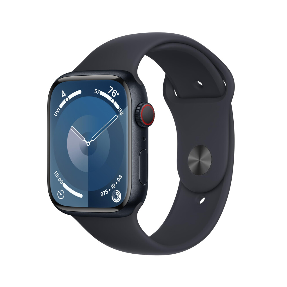 Apple Watch Series 9 45mm (GPS + Cellular) Aluminum Black with Medium/Large Black Sport Band