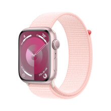 Apple Watch Series 9 45mm GPS Pink Aluminum Case with Light Pink Sport Loop - Refurbished