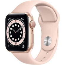 Apple Watch Series 6 (GPS + Cellular, 40mm) - Gold Aluminium Gehäuse mit Pink Sand Sportband (Renewed)