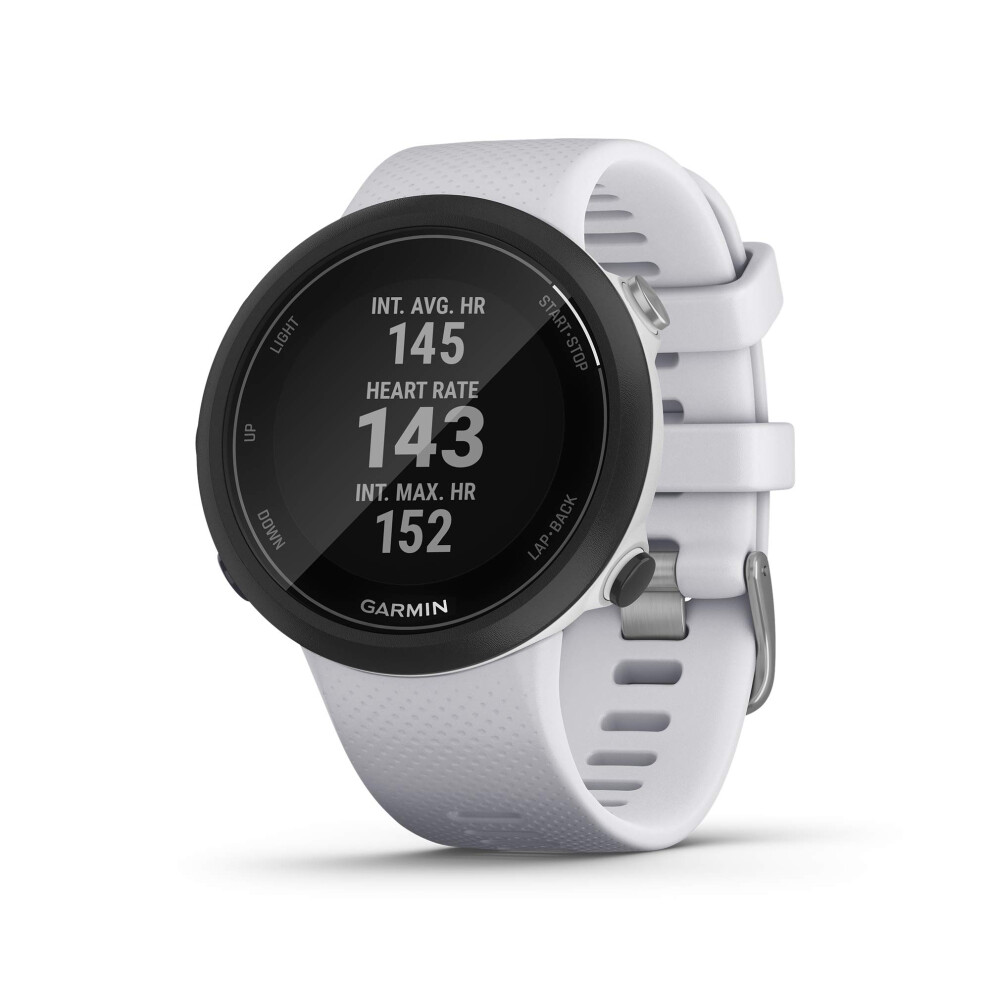 Garmin Swim 2  GPS Swimming Smartwatch for Pool and Open Water  Underwater Heart Rate  Records Distance  Pace  Stroke Count and Type  White