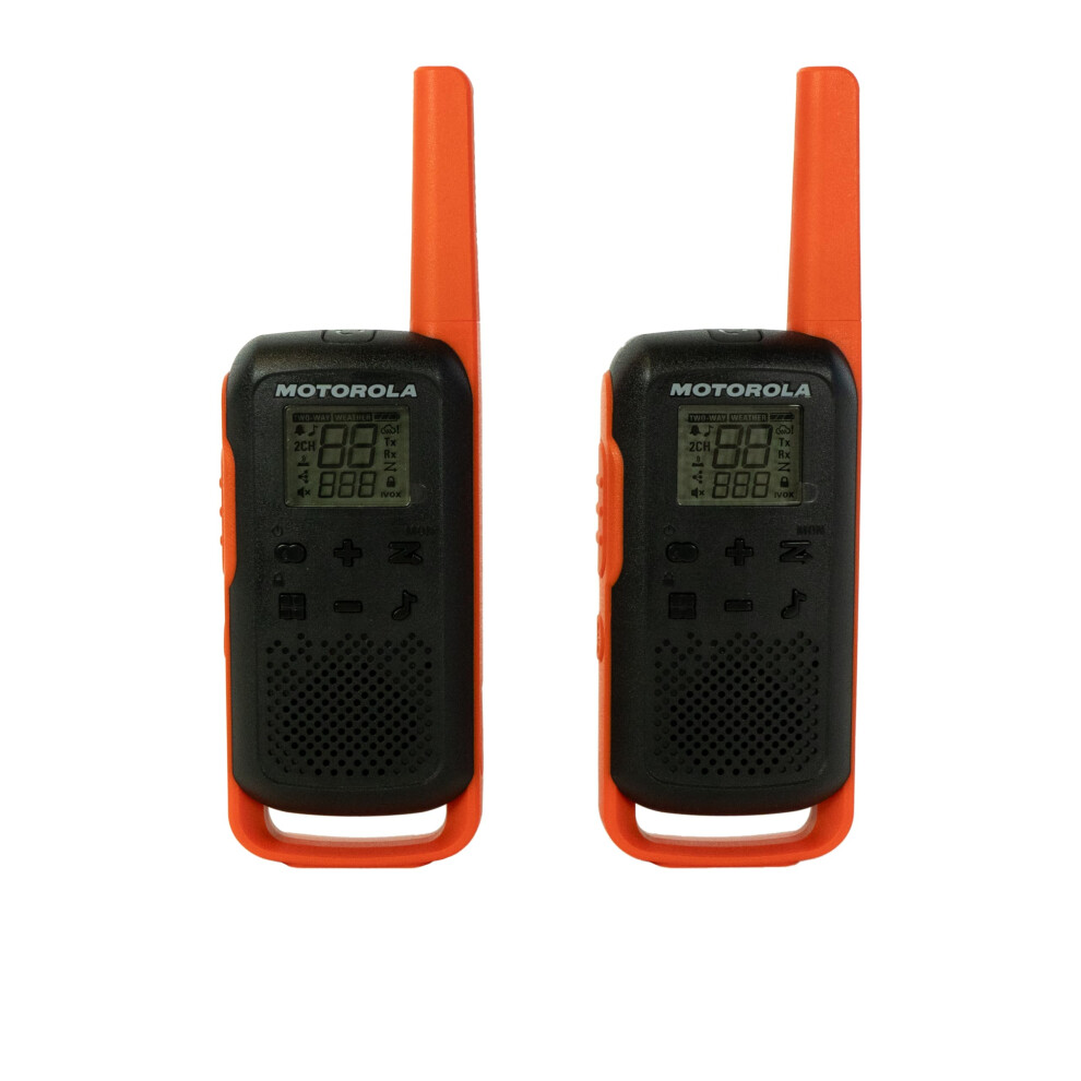 Motorola Solutions  Portable FRS  T275  Talkabout  Two-Way Radios  Rechargeable  22 Channel  25 Miles  Orange W/Black  2 Pack