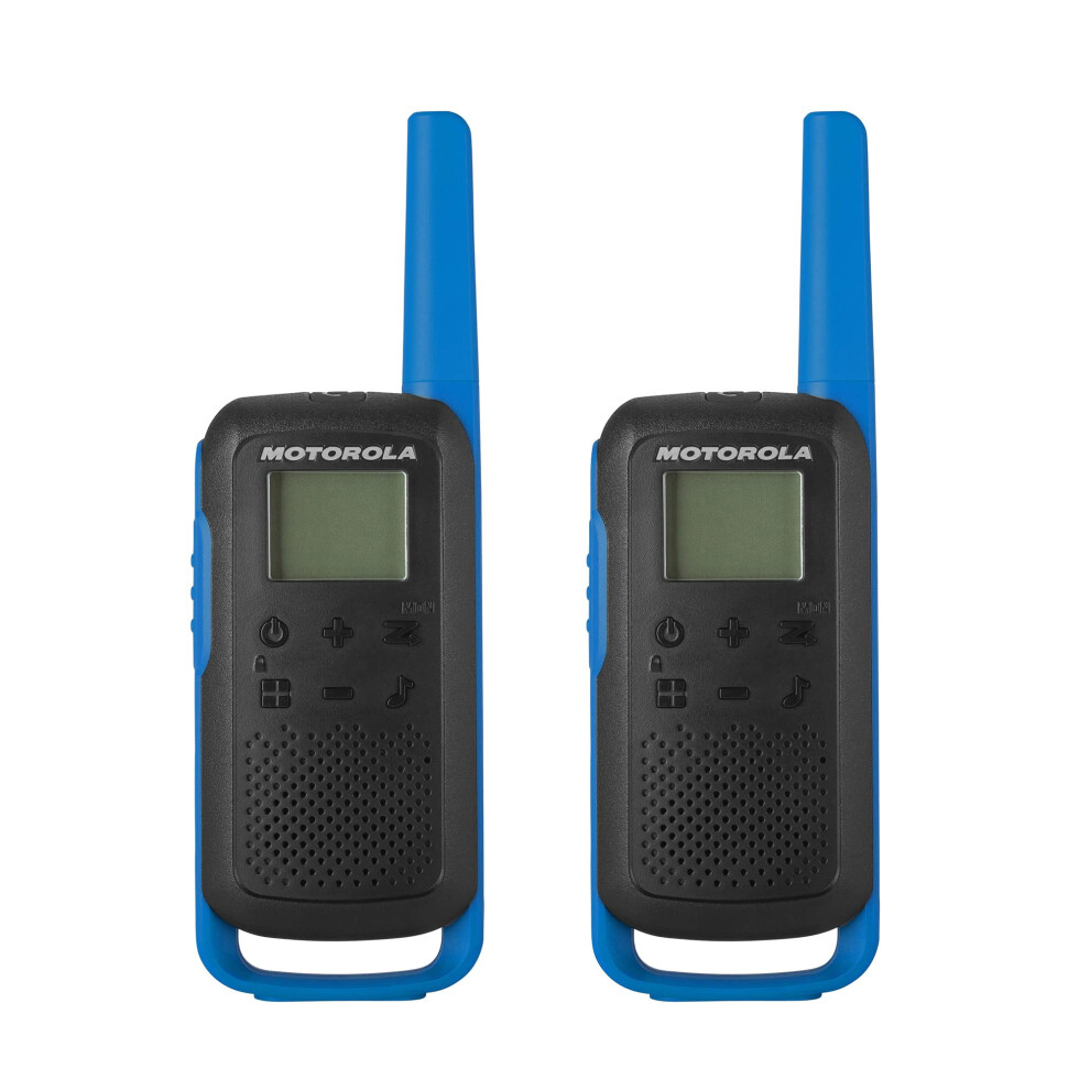 Motorola Solutions  Portable FRS  T270  Talkabout  Two-Way Radios  Rechargeable  22 Channel  25 Mile  Black W/Blue  2 Pack