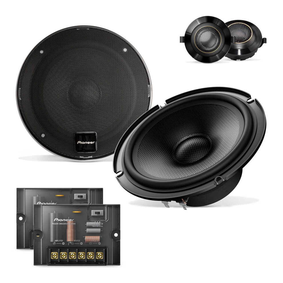 Pioneer TS-Z65CH  2-Way Component Car Audio Speakers  Full Range  Open & Smooth Sound Quality  Easy Installation and Enhanced Bass Response