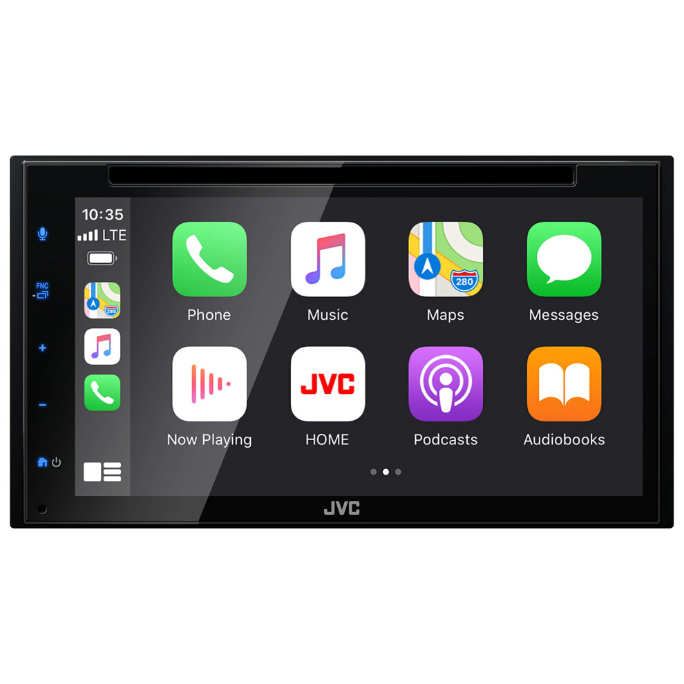 JVC KW-V66BT Apple CarPlay Android Auto DVD/CD Player w/ 6.8"" Capacitive Touchscreen  Bluetooth Audio and Hands Free Calling  MP3 Player  D