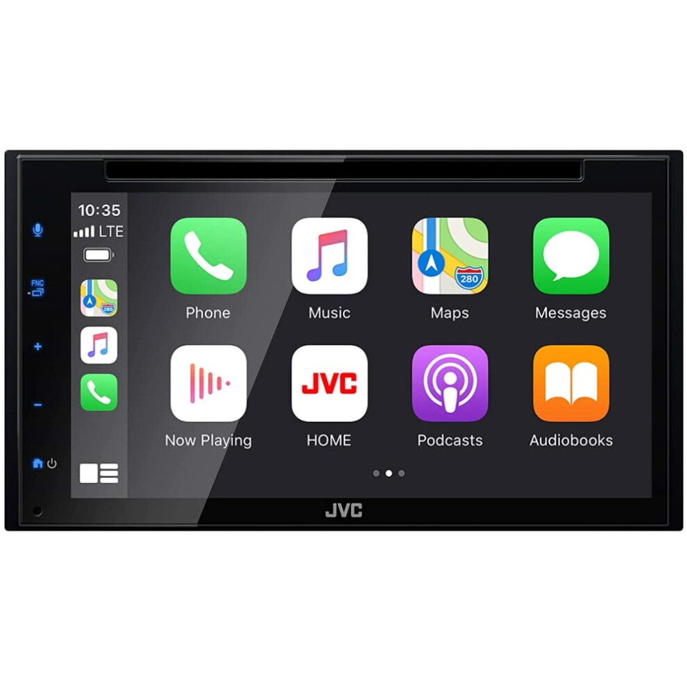 JVC KW-V660BT Apple CarPlay Android Auto DVD/CD Player w/ 6.8"" Capacitive Touchscreen  Bluetooth Audio and Hands Free Calling  MP3 Player