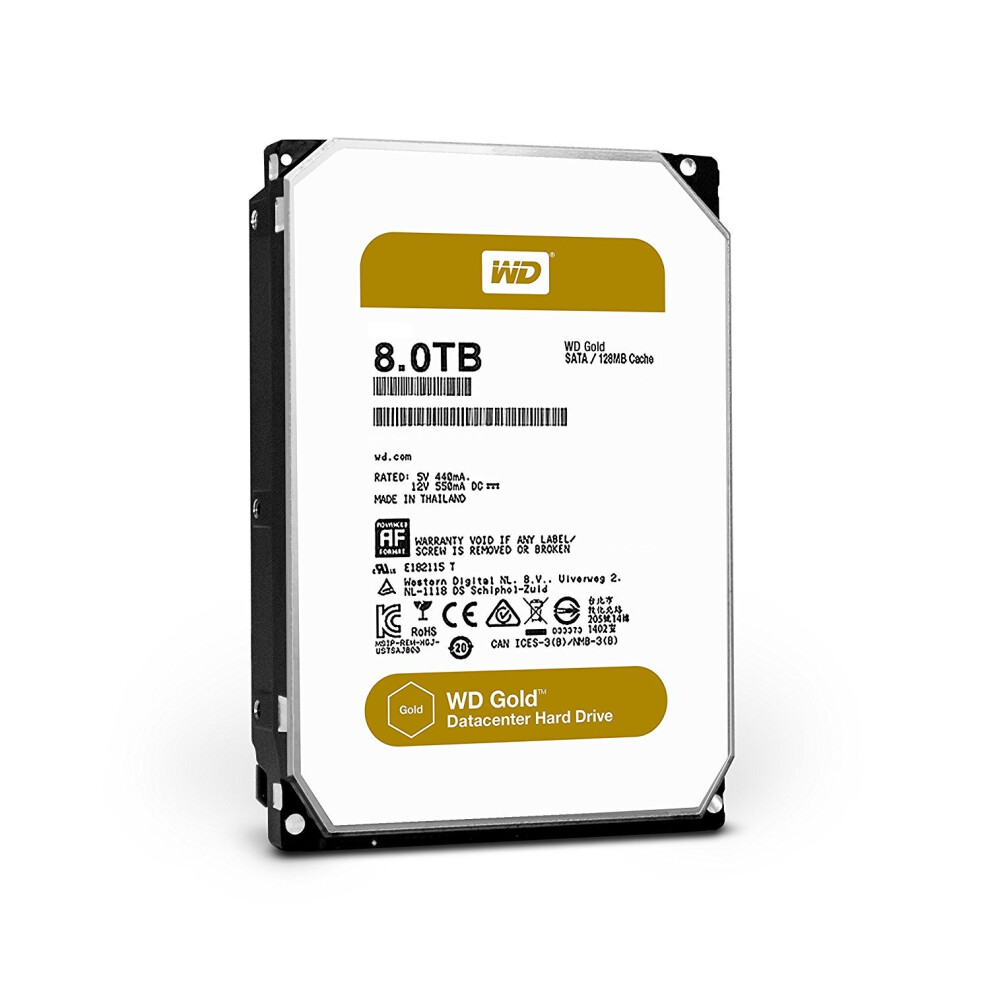 WD Gold 8TB Enterprise Class Hard Disk Drive - 7200 RPM Class SATA 6 Gb/s 256MB Cache 3.5 Inch - WD8003FRYZ