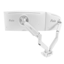 Pixio PS2D White Ultrawide Heavy-Duy Premium Dual Monitor Able Stand Bureau de bureau - s'adapte jusqu'a 35 pouces deux moniteurs Poids jusqu'a 3