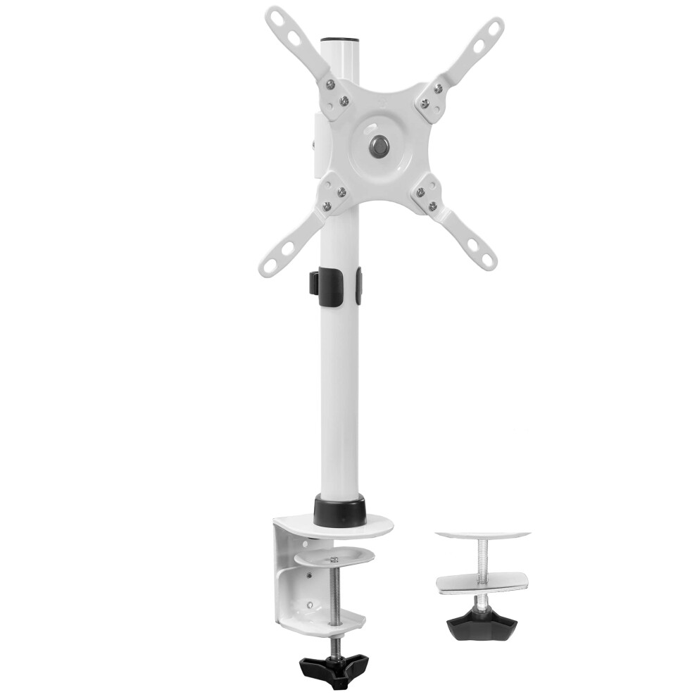 VIVO Ultra Wide Screen TV and Monitor Desk Mount  Adjustable Height and Tilt Stand for Screens up to 42 inches  White  STAND-V101CW