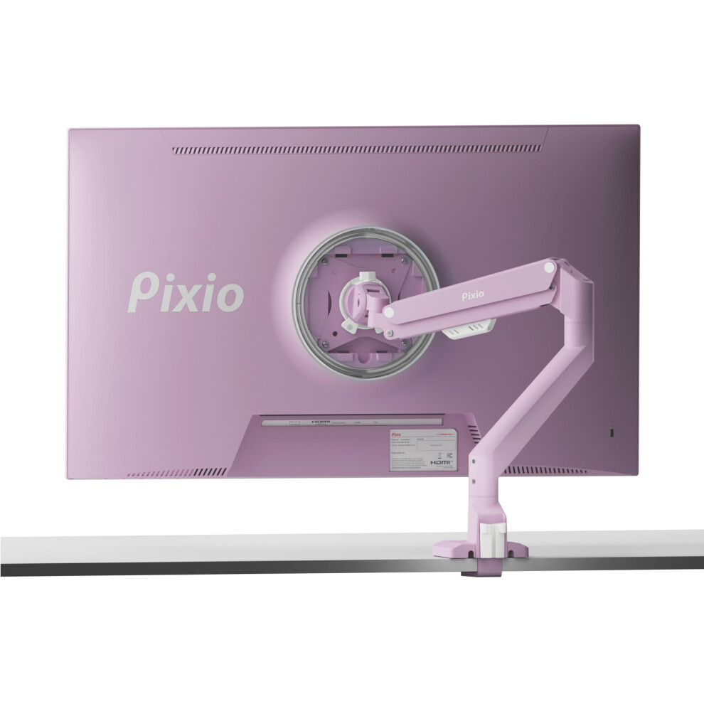 Pixio PS1S Wave Pink Single Monitor Arm Stand Desk Mount - Fits up to 32 inches Monitors and up to 19.8lbs. VESA Compatibility and Integrate