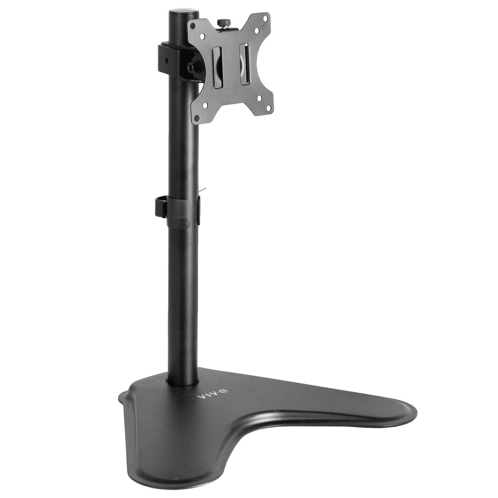 VIVO Single Monitor Desk Stand  Holds Screens up to 32 inch Regular and 38 inch Ultrawide  Freestanding VESA Steel Mount Base  Adjustable He