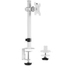 VIVO enkel 13 till 38 tums LCD-skrm Kraftig skrivbordsmonterad stativ Rymmer 1 standard till ultrabred skrm upp till 38 tum Vit STAND-V001CW