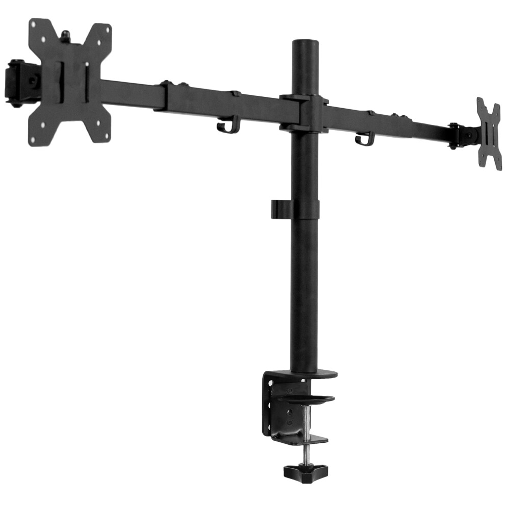 VIVO Premium Dual Ultra Wide LCD LED 27 to 38 inch Monitor Desk Mount  Heavy Duty  Adjustable Telescoping Arms  Flush Wall Setup  Fits 2 Scr