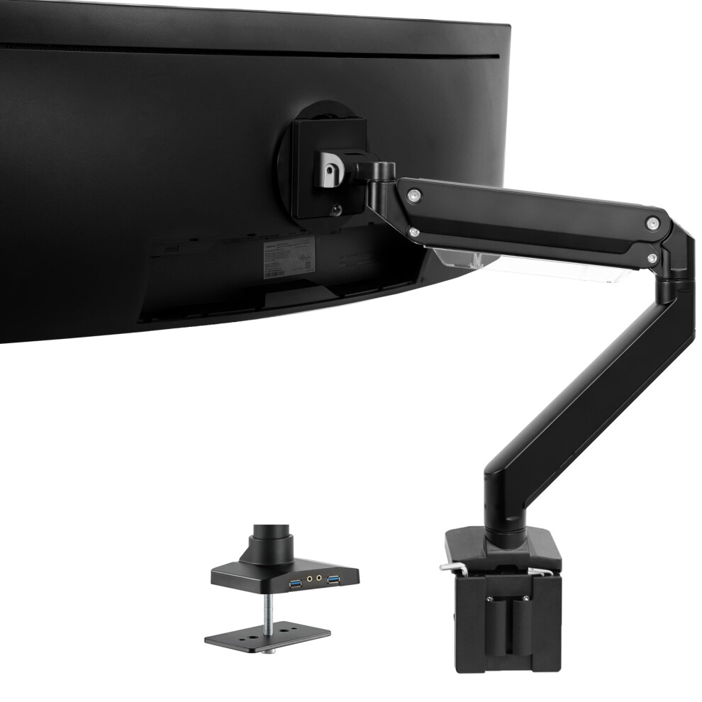 Vivo Premium Aluminum Heavy Duty Monitor Arm With 3.0 Usb Ports Fits Ultrawide Monitors Up To 49 Inches And 33 Lbs Single Desk Mount Stand