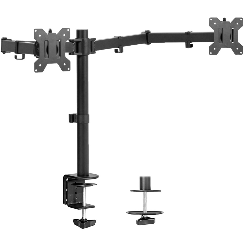 VIVO Dual Ultrawide Monitor Desk Mount  Heavy Duty Fully Adjustable Steel Stand  Holds 2 Computer Screens up to 38 inches and Max 22lbs Each