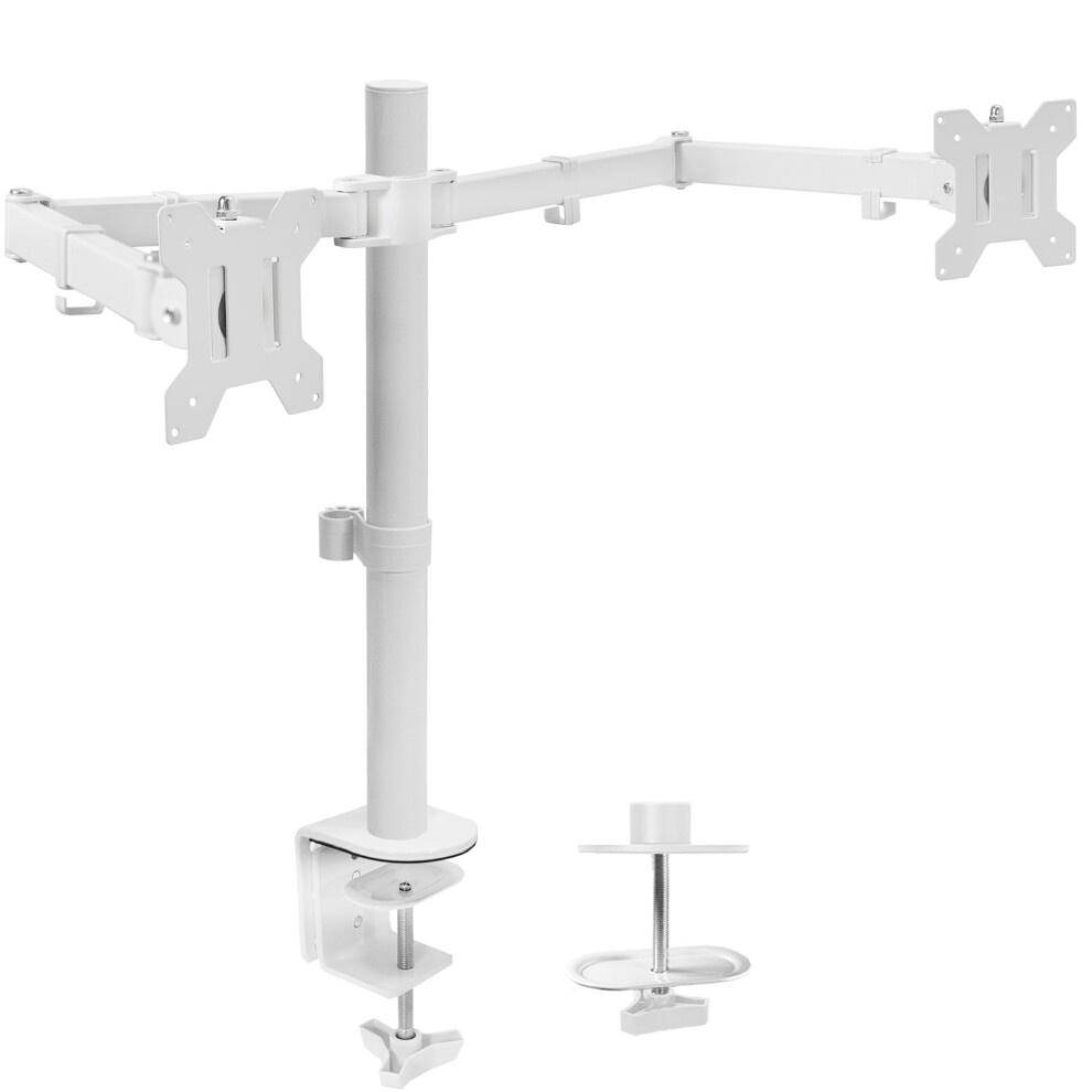 VIVO Dual Ultrawide Monitor Desk Mount  Heavy Duty Fully Adjustable Steel Stand  Holds 2 Computer Screens up to 38 inches and Max 22lbs Each