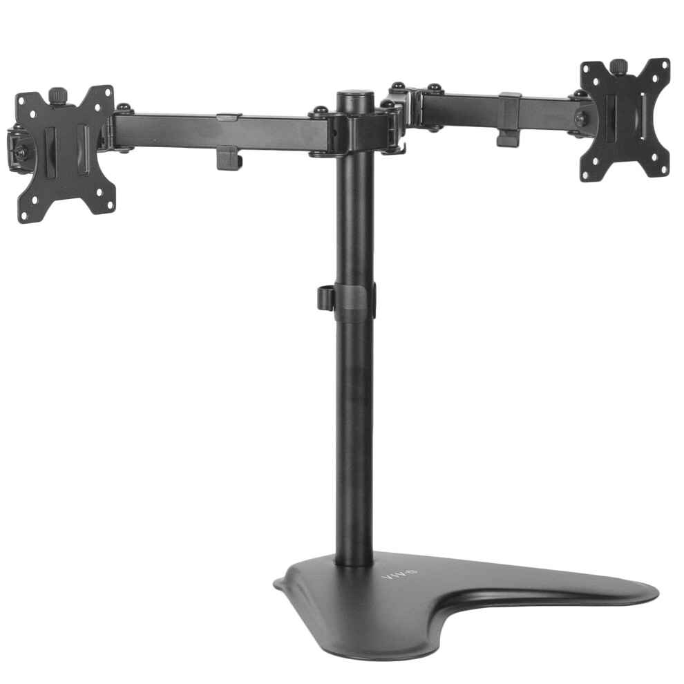 VIVO Dual 13 to 30 inch Monitor Free-Standing Mount  Fully Adjustable Desk Stand  Holds 2 Flat or Curved Display Screens  STAND-V102F