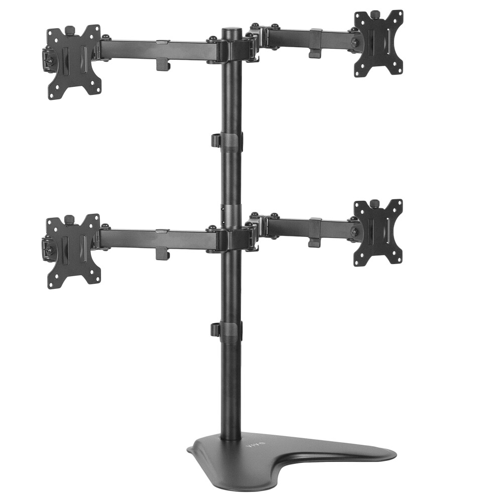 VIVO Quad 13 to 30 inch Monitor Free-Standing Mount  Fully Adjustable Desk Stand  Holds 4 Flat or Curved Display Screens  STAND-V004F