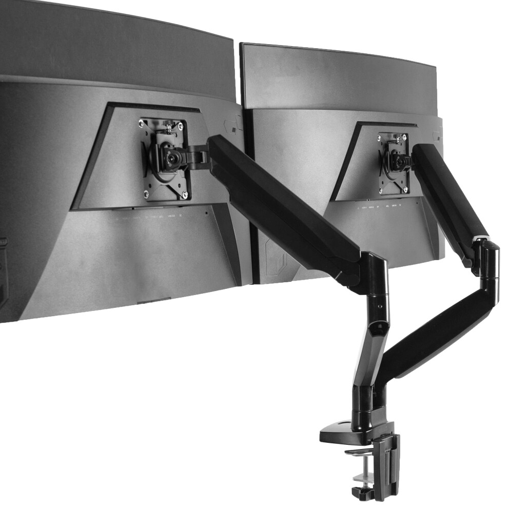 VIVO Premium Aluminum Heavy Duty Dual Monitor Arm for Ultrawide Monitors up to 35 inches and 24 lbs Each  Desk Mount Stand  Pneumatic Height