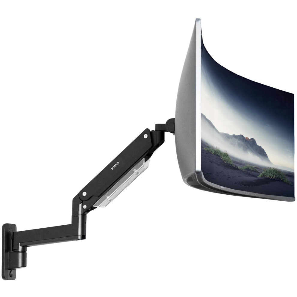 Vivo Premium Aluminum Heavy Duty Monitor Arm For Ultrawide Screens Up To 49 Inches And 44 Lbs Single Wall Mount Pneumatic Height Max Vesa