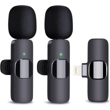 Wireless Microphone for iPhone, 2 Pack Professional Wireless Lavalier Microphone for iPhone iPad