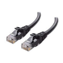 Cable Matters 10Gbps Snagless Short Cat 6 Ethernet Cable 1 ft (Cat 6 Cable Cat6 Cable Internet Cable Network Cable) in Black