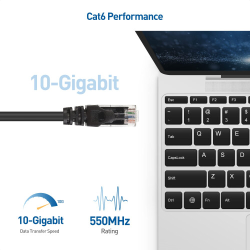 Cable Matters Cable Matters 10Gbps Snagless Short Cat 6 Ethernet Cable 1 ft (Cat 6 Cable  Cat6 Cable  Internet Cable  Network Cable) in Black 1